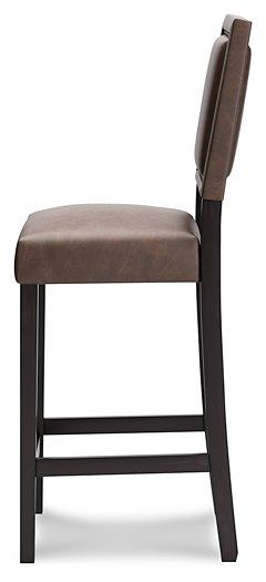 Benmara Brown/Dark Brown Bar Height Bar Stool