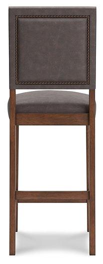 Benmara Grayish Brown/Brown Bar Height Bar Stool (Set of 2)