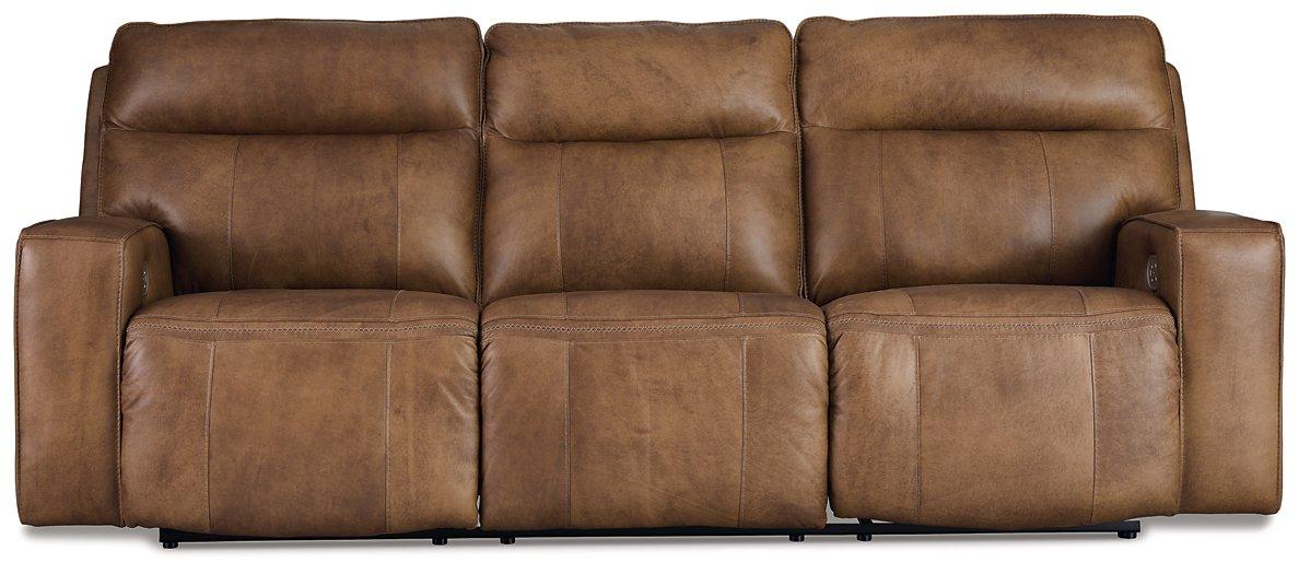 Game Plan Caramel Power Reclining Sofa