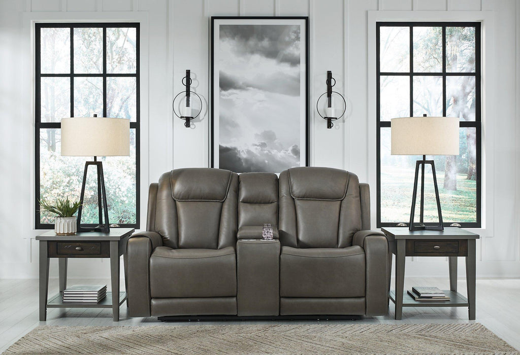 Card Player Smoke Power Reclining Loveseat