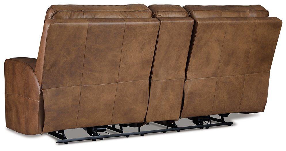 Game Plan Caramel Power Reclining Loveseat