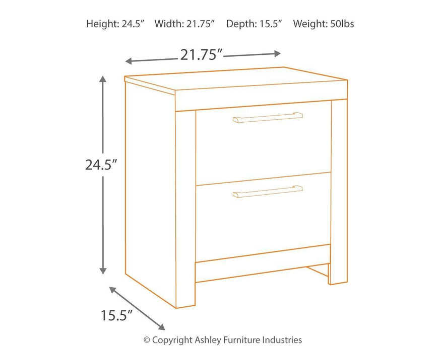 Derekson - Two Drawer Night Stand