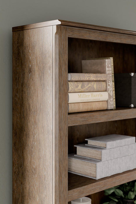 Janismore Weathered Gray Large Bookcase