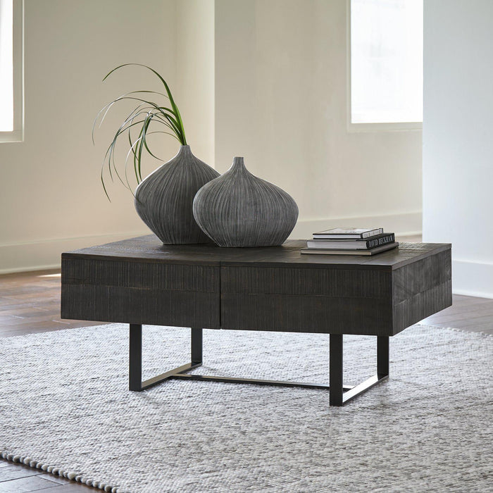 Kevmart Grayish Brown/Black Coffee Table