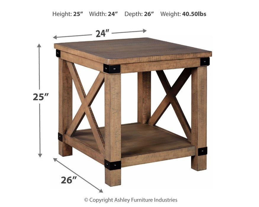 Aldwin - Rectangular End Table - Crossbuck Styling