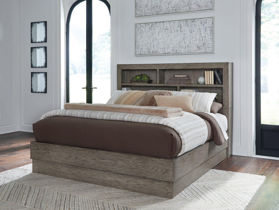 Anibecca Weathered Gray California King Bookcase Bed