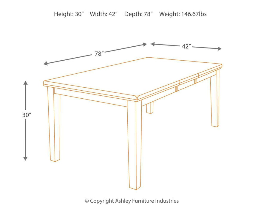 Ralene - Rect Drm Butterfly Ext Table