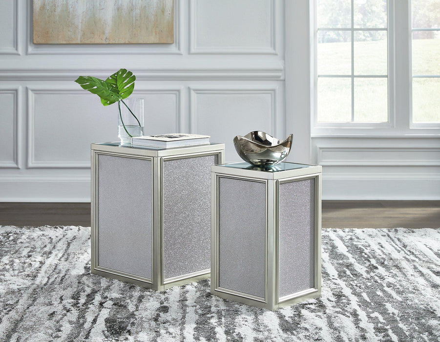 Traleena Silver Finish Nesting End Table (Set of 2)