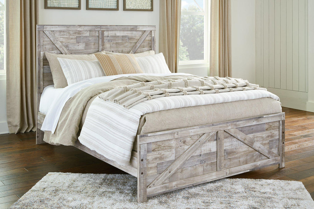 Hodanna Whitewash Queen Crossbuck Panel Bed