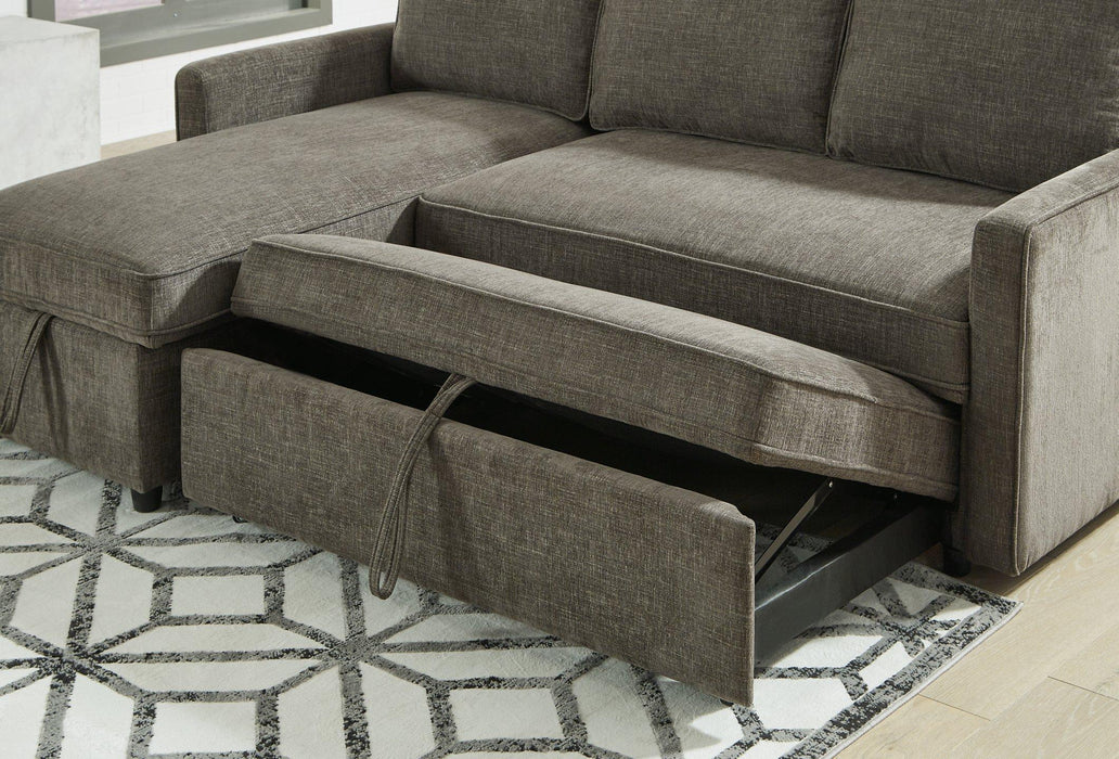 Kerle Charcoal 2-Piece Sectional with Pop Up Bed