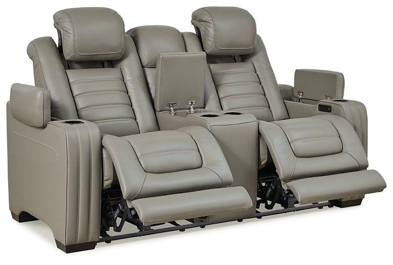 Backtrack Gray Power Reclining Loveseat