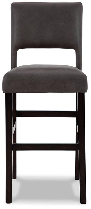 Leektree Gray/Brown Bar Height Bar Stool (Set of 2)