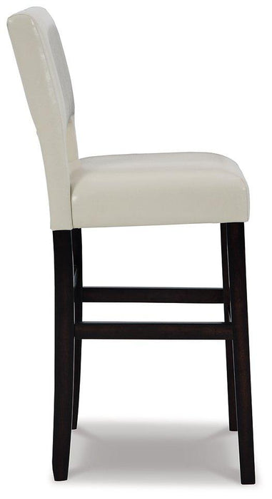 Leektree Ivory/Brown Bar Height Bar Stool (Set of 2)