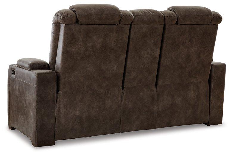 Soundcheck Earth Power Reclining Loveseat with Console