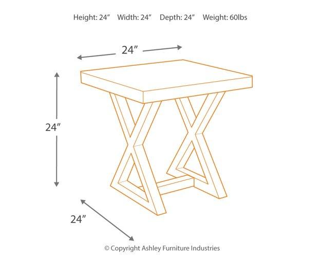 Wesling Light Brown Coffee Table and 2 End Tables