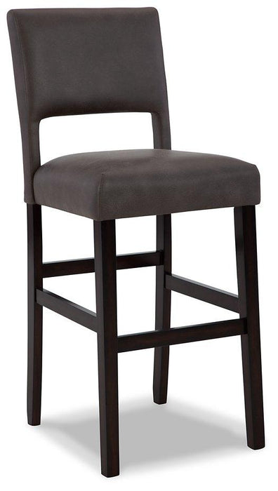 Leektree Gray/Brown Bar Height Bar Stool (Set of 2)