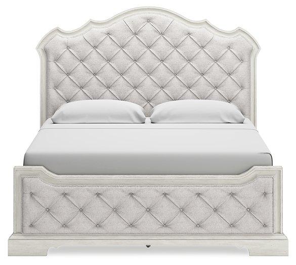 Arlendyne Antique White King Upholstered Bed