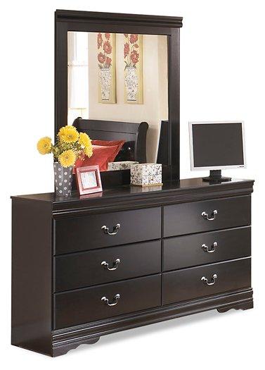 Huey Vineyard Black Queen Sleigh Bed with Dresser, Mirror, Chest and Nightstand