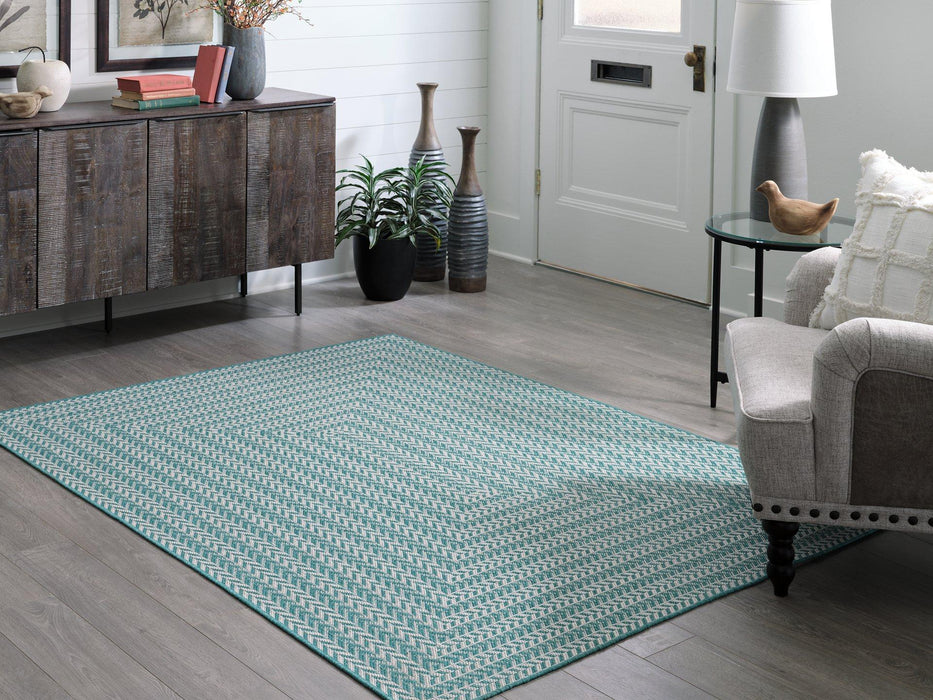 Atlow Aqua/Ivory 7'10" x 9'10" Rug