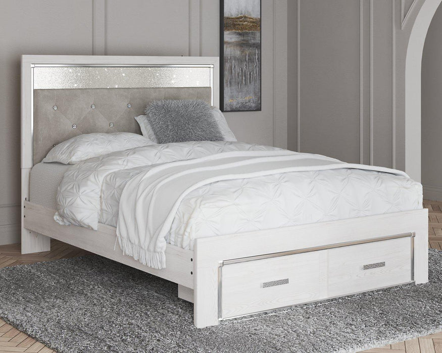 Altyra White Queen Upholstered Storage Bed