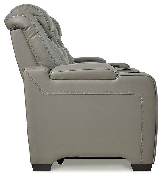 Backtrack Gray Power Reclining Loveseat