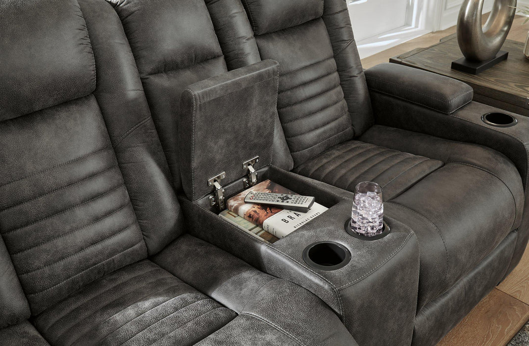 Soundcheck Storm Power Reclining Loveseat with Console