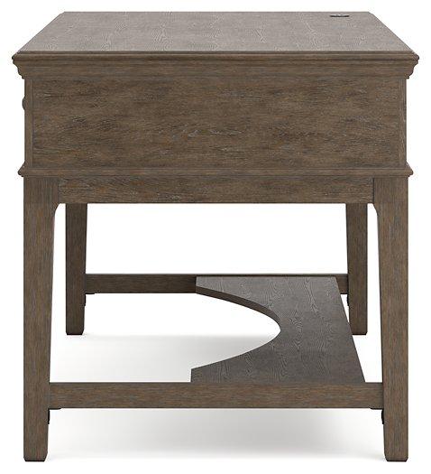 Janismore Weathered Gray Home Office Storage Leg Desk