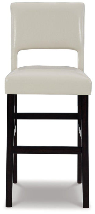 Leektree Ivory/Brown Bar Height Bar Stool