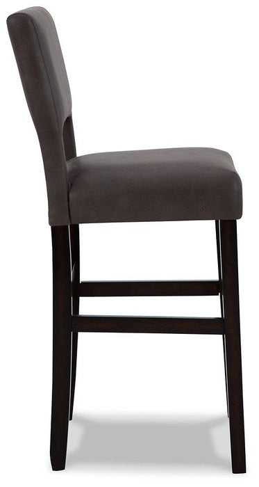 Leektree Gray/Brown Bar Height Bar Stool (Set of 2)