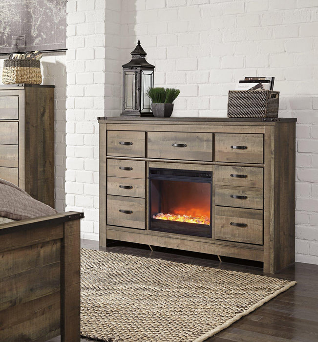 Trinell Dresser with Electric Fireplace