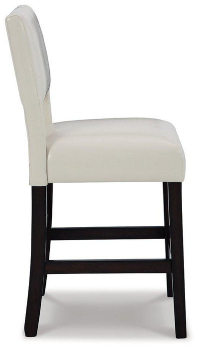 Leektree Ivory/Brown Counter Height Bar Stool