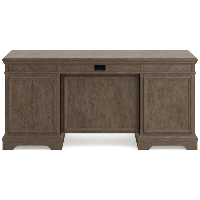 Janismore Weathered Gray Home Office Desk