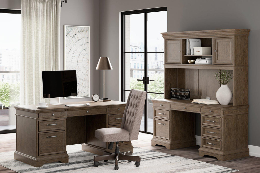 Janismore Weathered Gray Home Office Desk