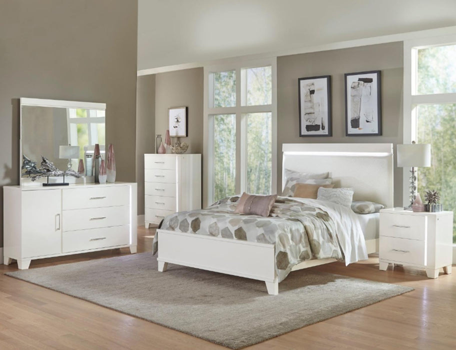 Homelegance Kerren Queen Platform Bed in White 1678W-1*