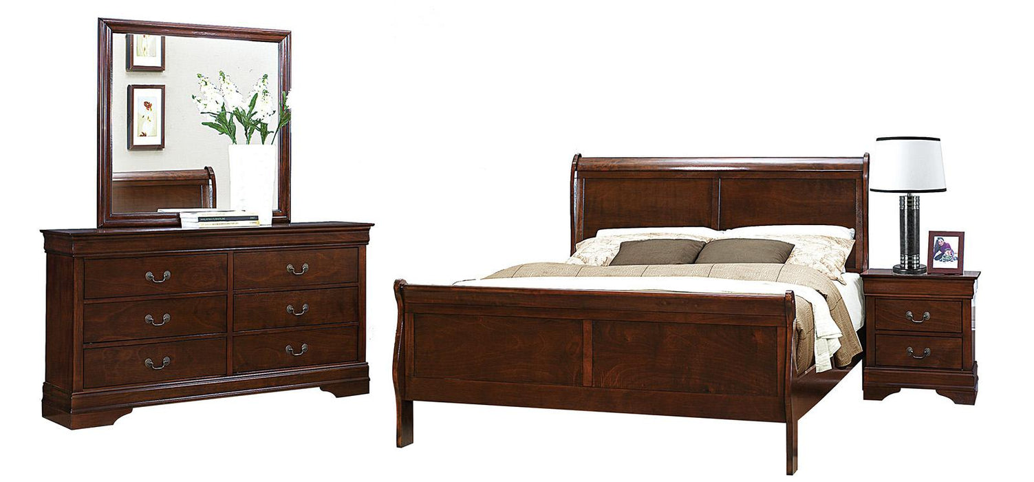 Homelegance Mayville 2 Drawer Nightstand in Brown Cherry 2147-4