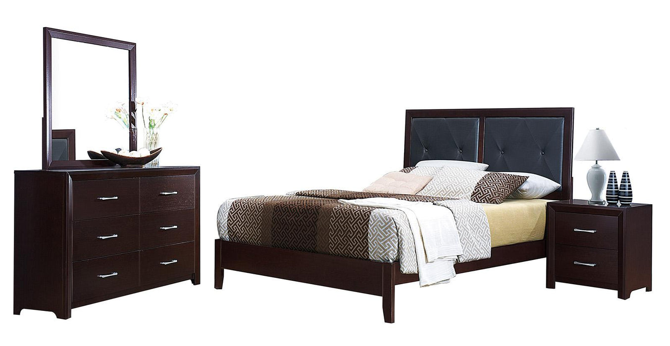 Homelegance Edina Queen Panel Bed in Espresso-Hinted Cherry