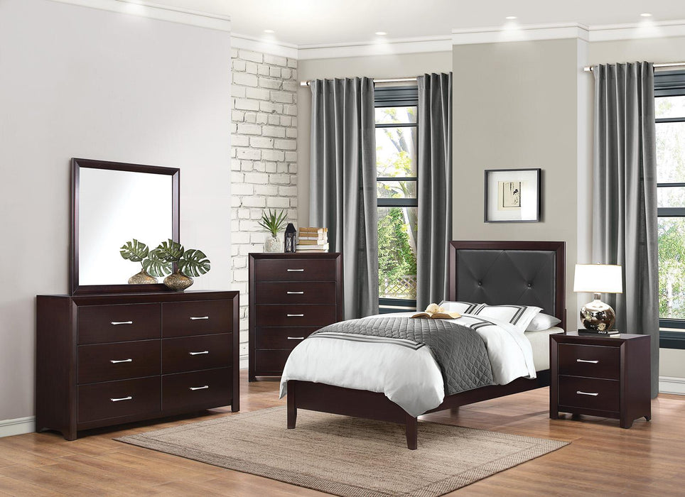 Homelegance Edina 6 Drawer Dresser in Espresso-Hinted Cherry 2145-5