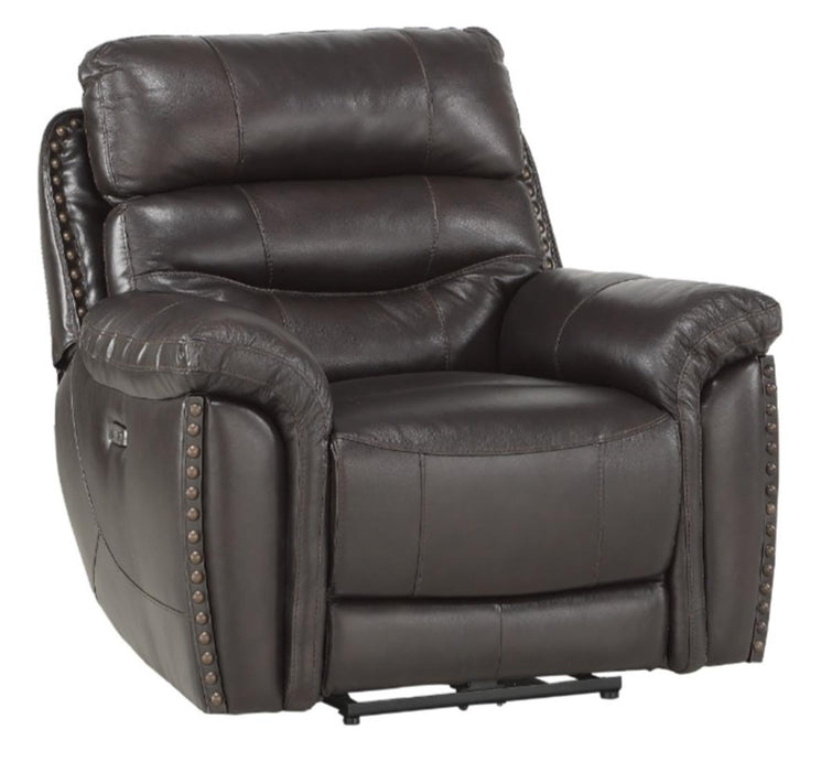 Homelegance Furniture Lance Power Reclining Chair with Power Headrest and USB Port in Brown