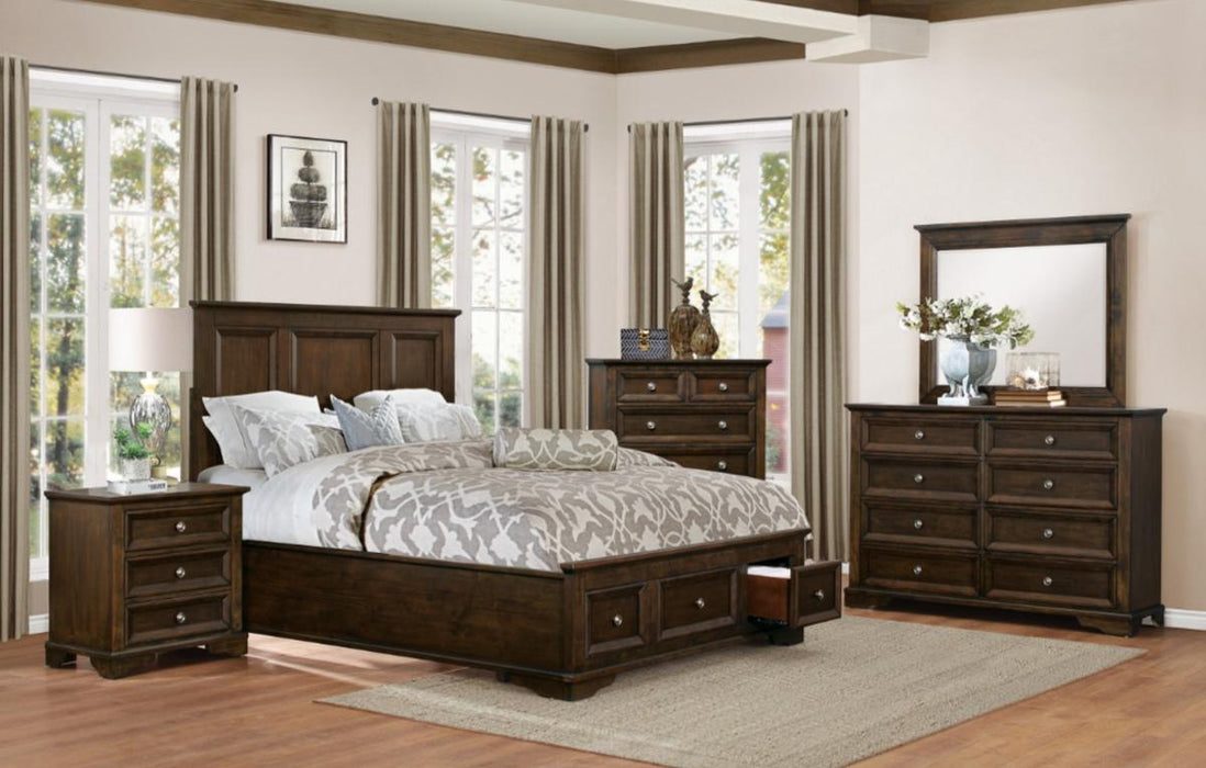 Homelegance Eunice Queen Platform Bed with Footboard Storage in Espresso 1844DC-1*