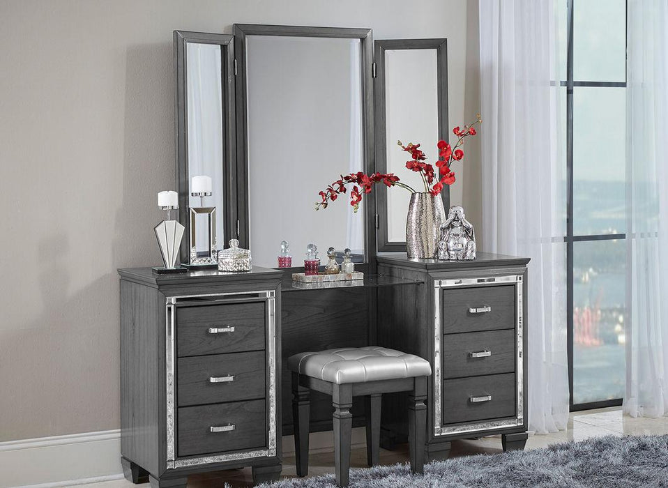 Homelegance Allura Vanity Stool in Gray 1916GY-14