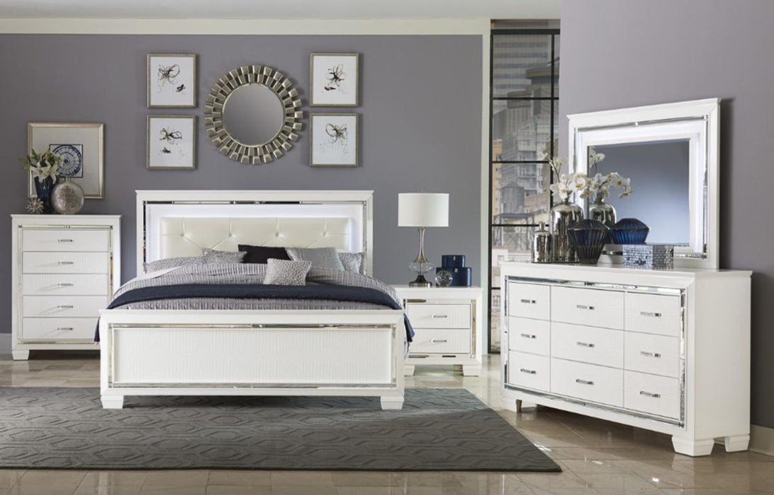 Homelegance Allura King Panel Bed in White