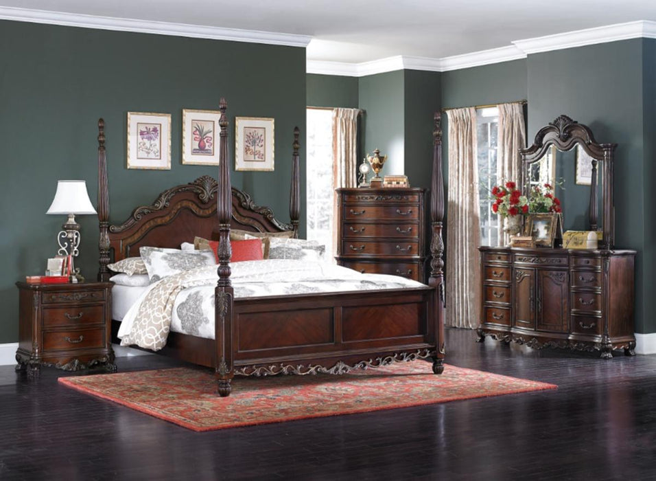 Homelegance Deryn Park King Poster Bed in Cherry 2243K-1EK*