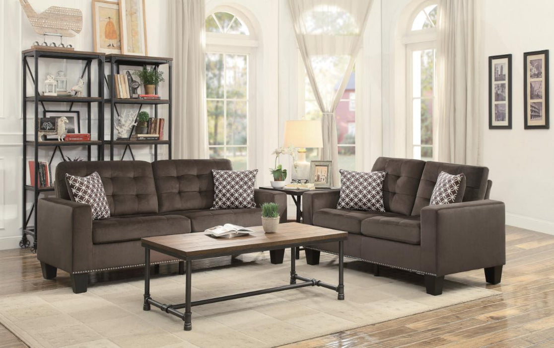 Homelegance Furniture Lantana Sofa in Chocolate 9957CH-3