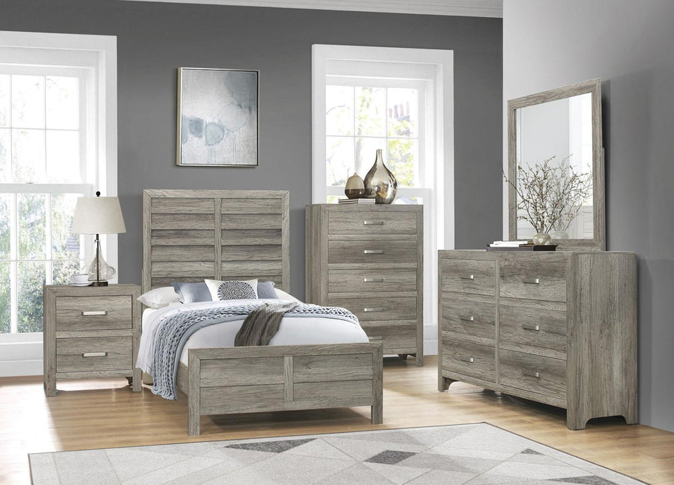 Homelegance Furniture Mandan Twin Panel Bed in Weathered Gray 1910GYT-1*