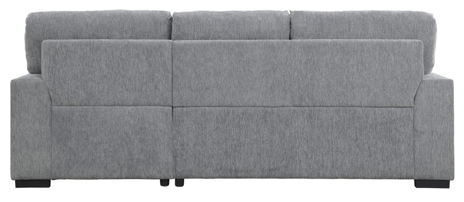 Homelegance Furniture Morelia 2pc Sectional with Pull Out Bed and Right Chaise in Dark Gray