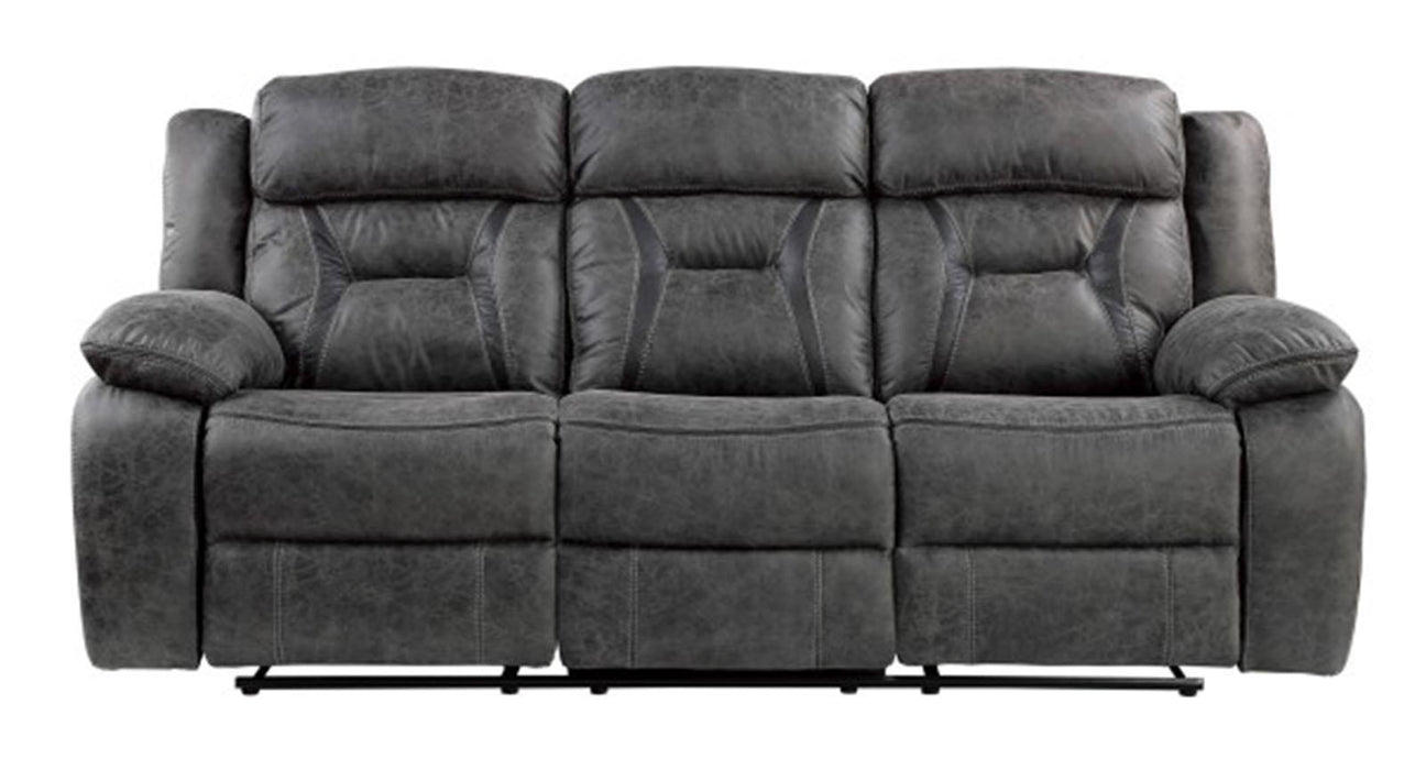 Homelegance Furniture Madrona Hill Double Reclining Sofa in Gray 9989GY-3