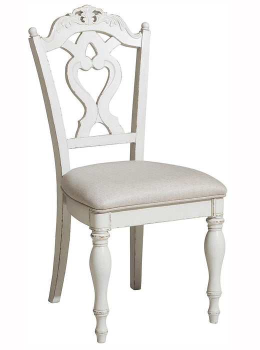 Homelegance Cinderella Chair in Antique White with Grey Rub-Through