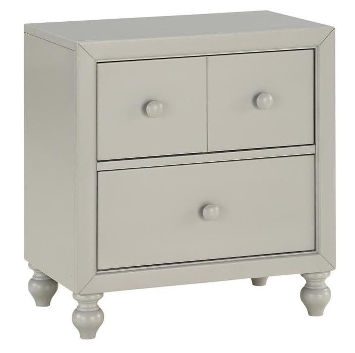 Homelegance Wellsummer 2 Drawer Nightstand in Gray 1803GY-4