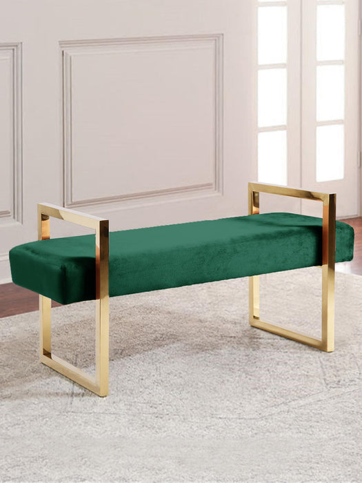 Olivia Green Velvet Bench