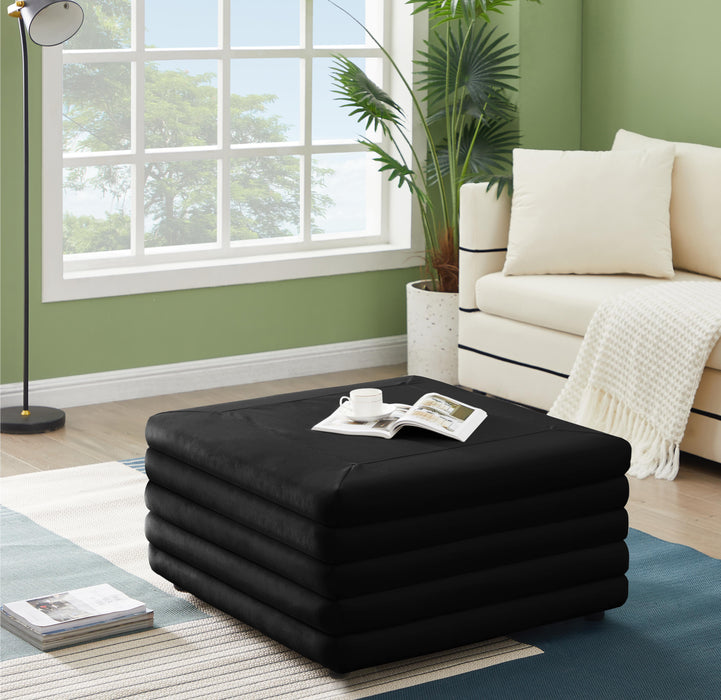 Lorenzo Black Velvet Ottoman